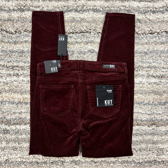 KUT From The Kloth Diana Skinny Corduroy Jeans In Currant Sz 0 NWT | KUT Jeans - - Picture 9 of 13